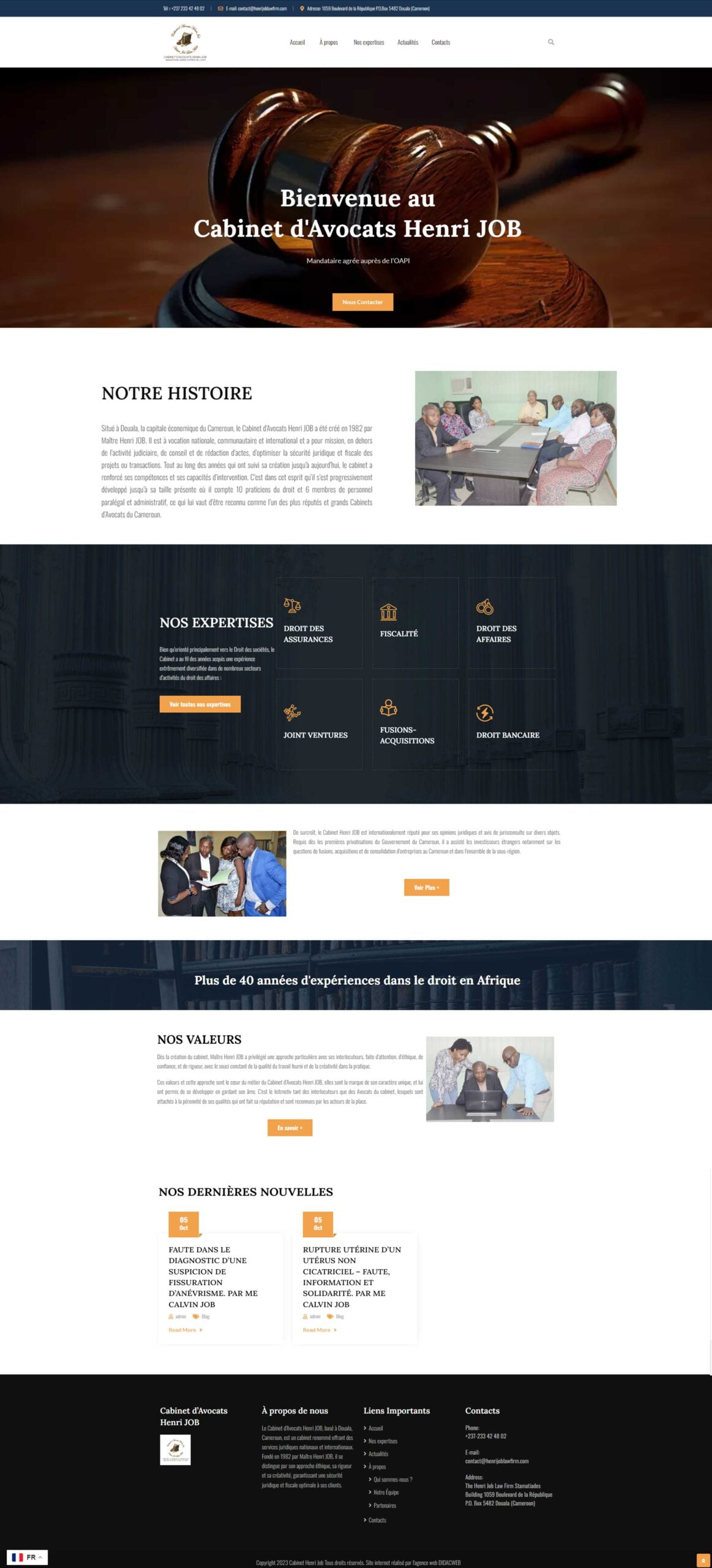 Présentation du site internet du Cabinet Henri Job